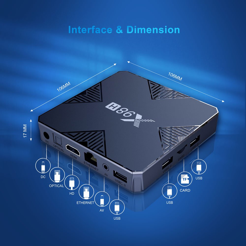 X98H Android 12 TV Box Allwinner H618 6K Set Top Box