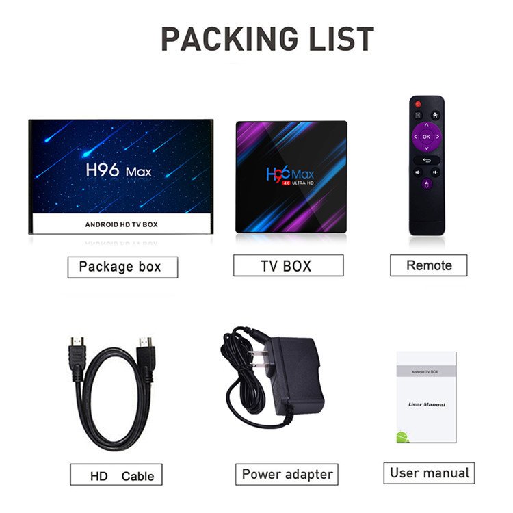 H96max set-top box RK3318 Android 10.0 4G+32G 4k high-definition network player TV box