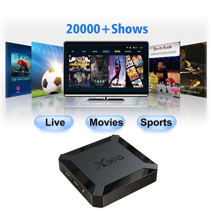 Lifetime Free X96Q 4K xxx.xxx Video TV Box TOP 1 Hot selling Android World Stream Allwinner H313 2GB 16GB 2.4G WIFI Set top Box