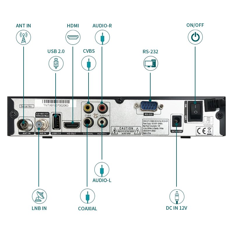 TNTSTAR TNT-X8 NEW combo digital satellite receiver cable decoder stb dvb t2 analog tv set top box with funcam Hot selling