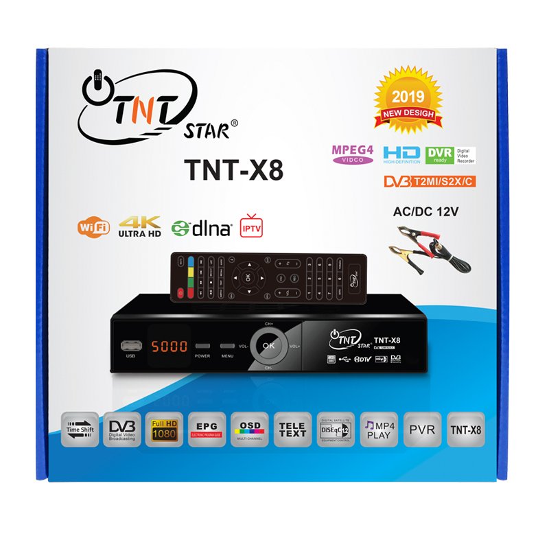 TNTSTAR TNT-X8 NEW combo digital satellite receiver cable decoder stb dvb t2 analog tv set top box with funcam Hot selling