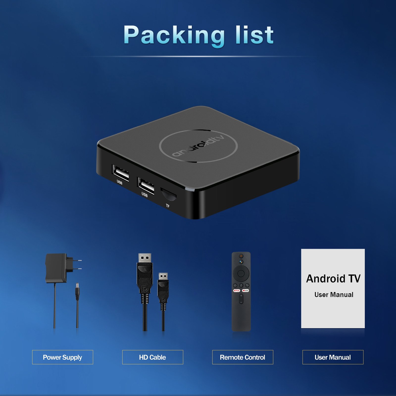 2024 New Streaming Mi TV Box Dual Wifi HDR Android TV Box 4K Quad Core Set-top box For Free Live in Spanish English Portuguese