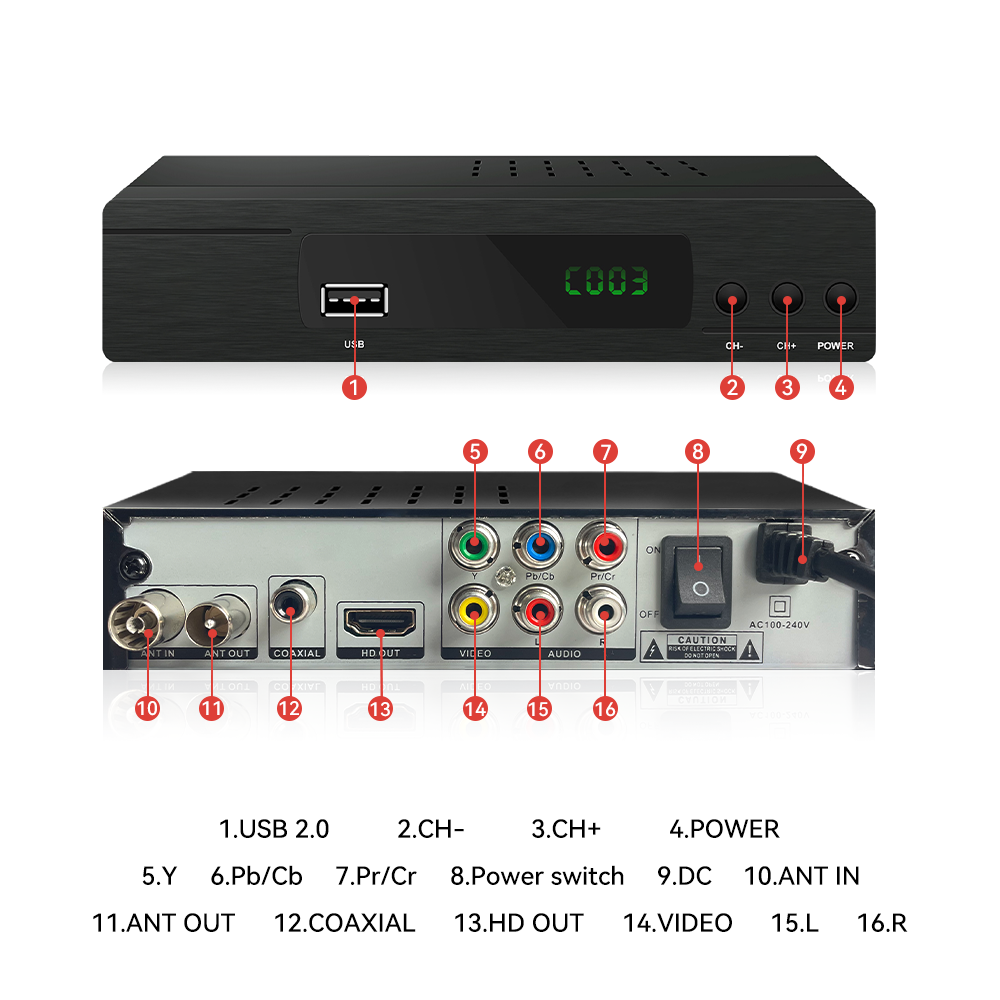 OEM ODM DTBM Receiver TV Decoder 1080p Full HD FTA DTMB Set Top Box