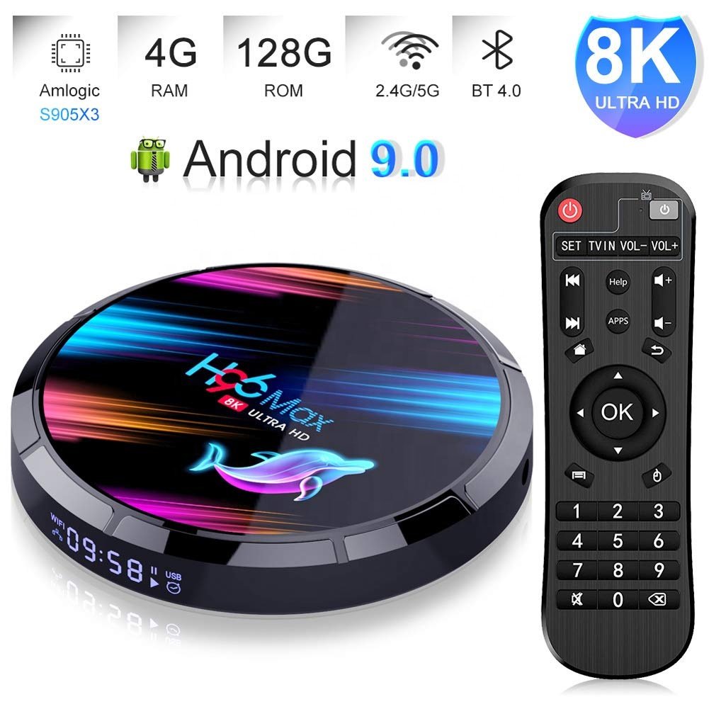Yinzam Amlogic S905 8K Smart TV Box Android 9.0 Set Top Box / H96 Max Android TV Dongle with BT Japanese TV 8K OTT Box