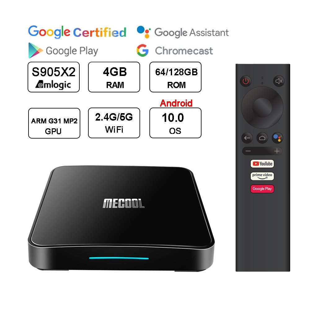 Wholesale MECOOL KM3 Google Certified Android 10 Amlogic S905x 4GB Ram 64GB Rom Android TV Box Set Top Box
