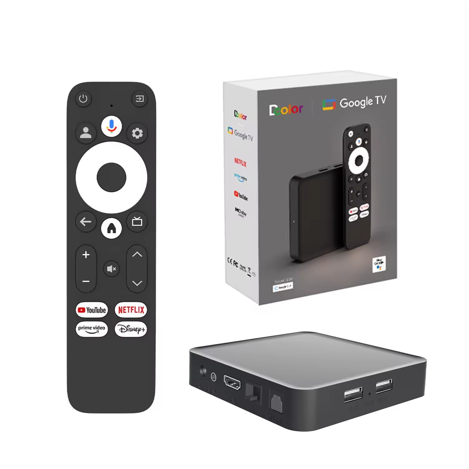 Wholesale of Dcolor GD2 Google and net-flix certified Android 12 GTV TV box Amlogic S905Y4-B 2GB 32GB 5G Wifi