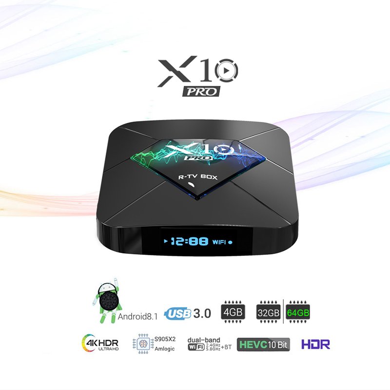 2020 New X10 PRO Smart TV Set-Top Box WiFi + BT 2.4G / 5.8G smart tv box android 4k