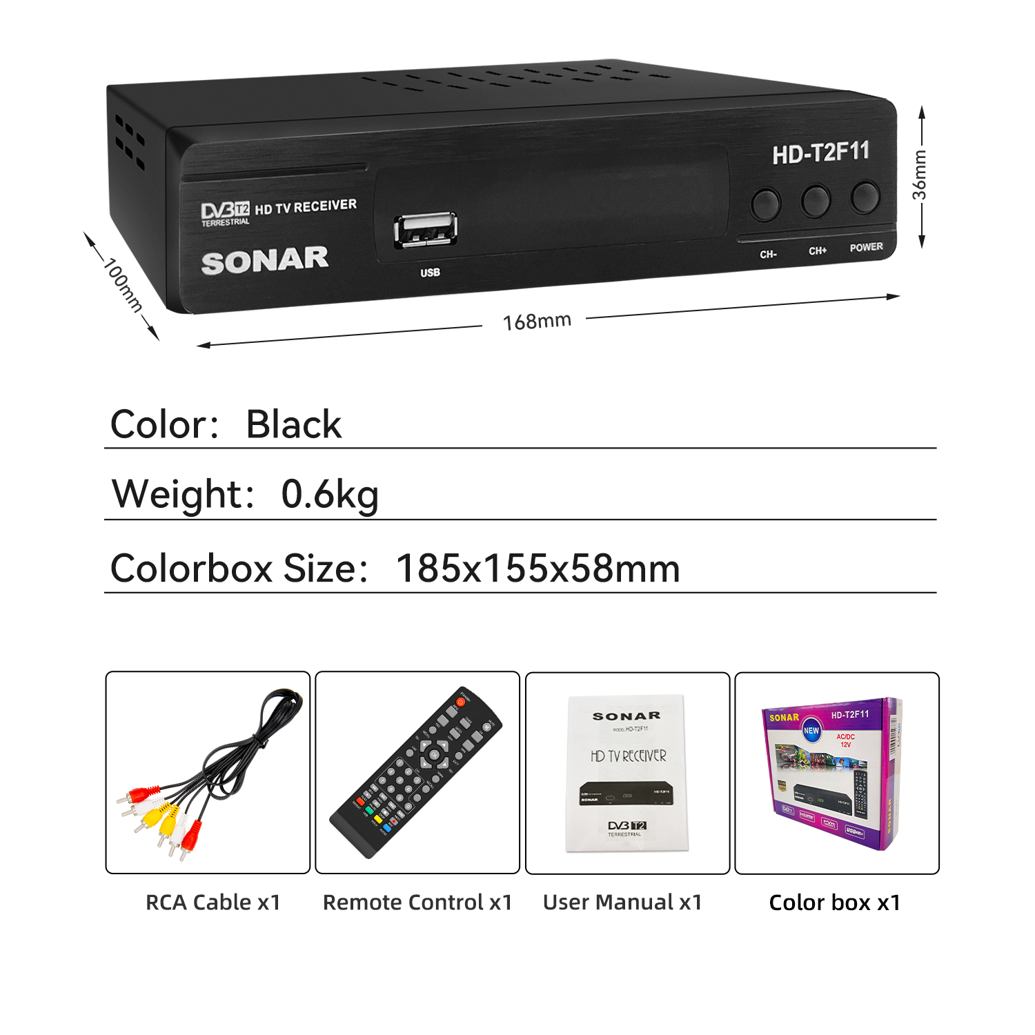 Set-top box Full HD Digital TV Box dvbt2 decoder TV Receiver SONAR DVB-T2 Set Top Box