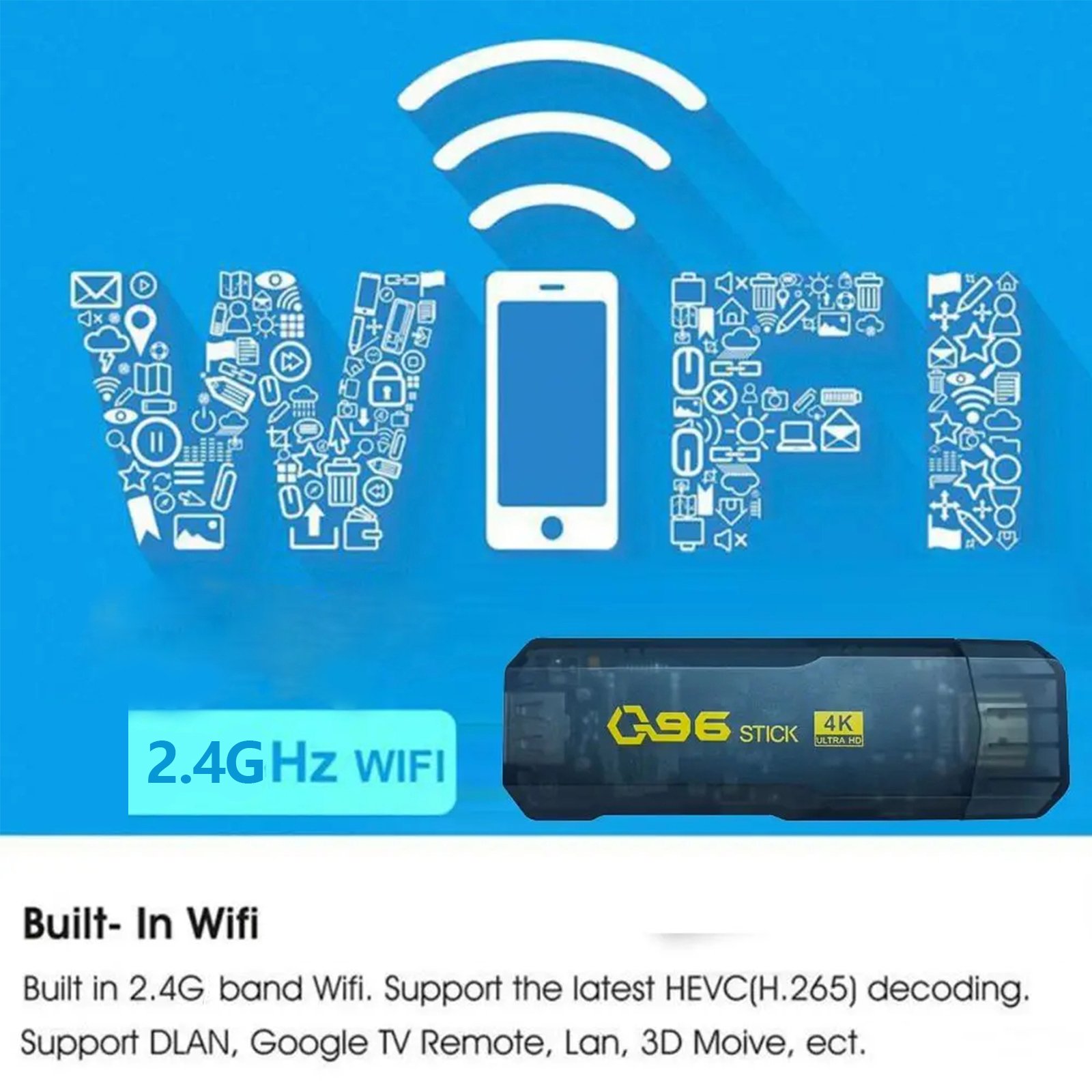 Q96 TV Stick 4K Media Player Allwinner H313 Quad-Core Smart TV BOX Android 10 Set Top Box TVStick H.265 For Home Theater ip tv