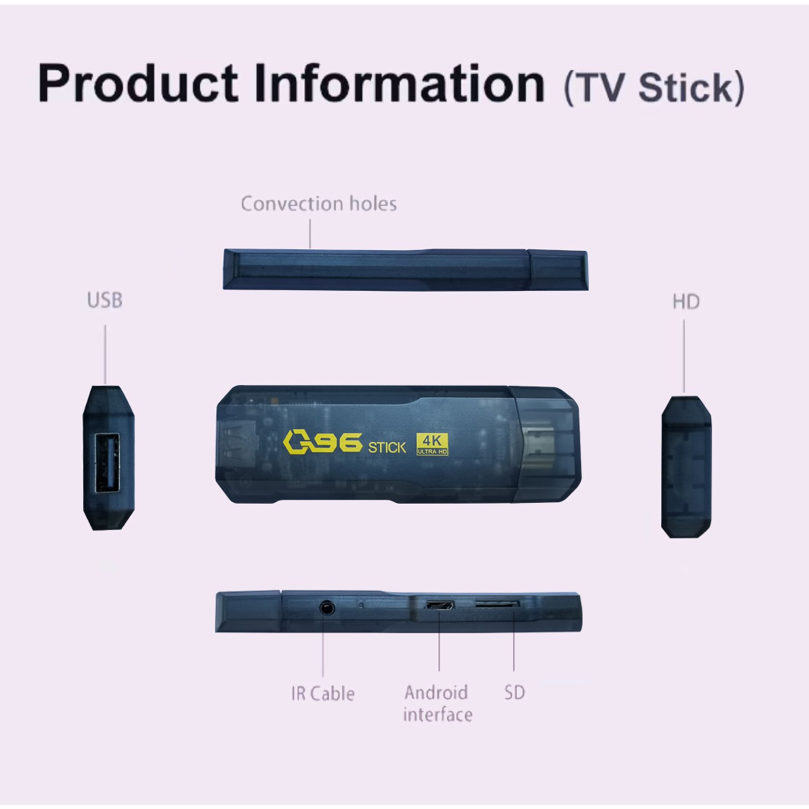 Q96 TV Stick 4K Media Player Allwinner H313 Quad-Core Smart TV BOX Android 10 Set Top Box TVStick H.265 For Home Theater ip tv