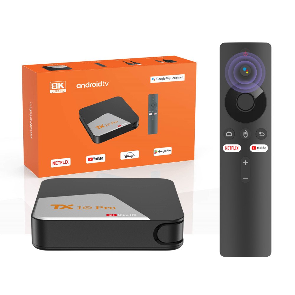 Factory Price TX10 Pro Smart TV Box Android 13 Quad Core 6K Resolution 2.4G /5.8GHZ+BT BT Voice Control Remote