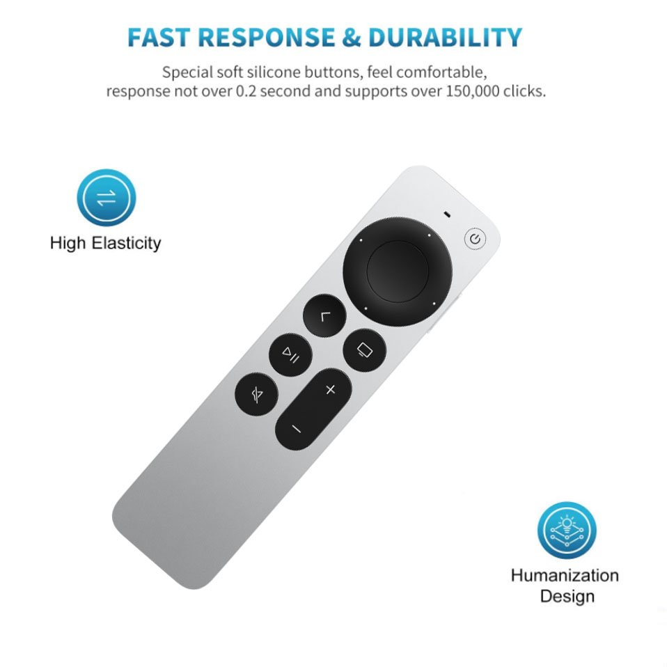 Latest Generation Siri Remote Control for Apple Set Top Box New Replacement Silver ABS Material RF Wireless Communication