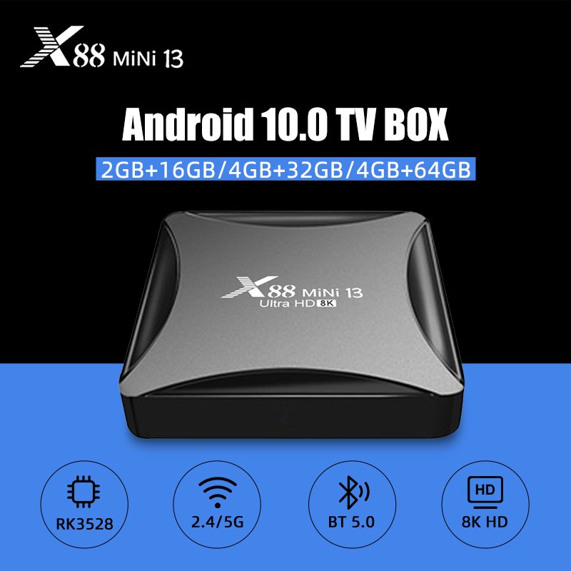 X88 Mini 13 TV Box Android 13 Set-top Box WiFi Quad Core RK3528 4K Smart TV Box