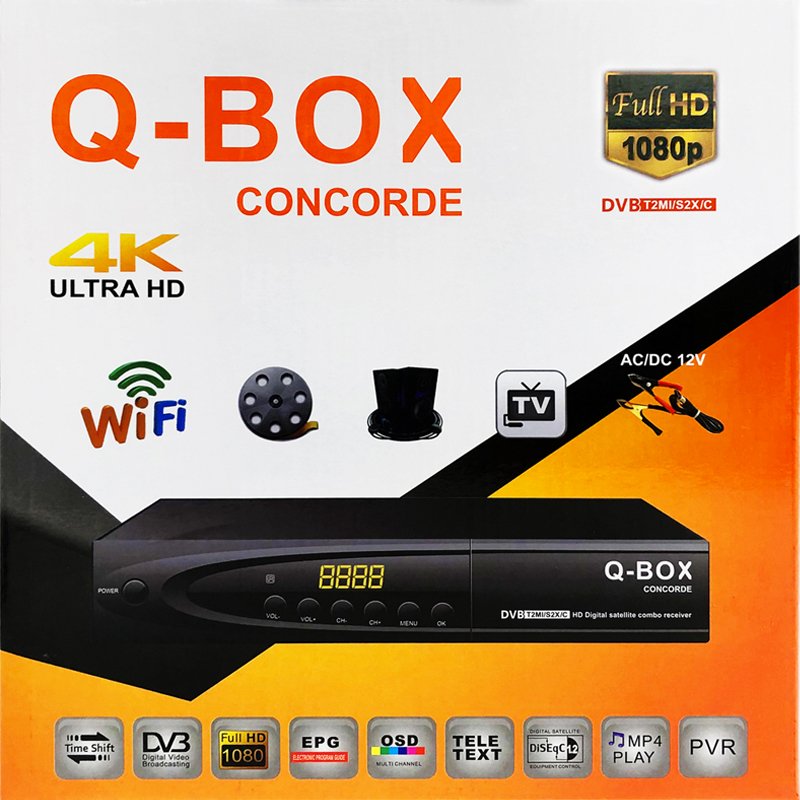 Q-BOX CONCORDE tiger decoder digital satellite tv receiver without dish free to air set top box satellite tv receiver