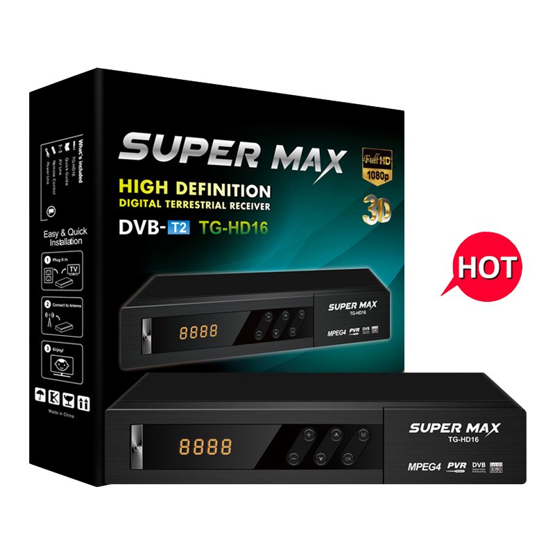 SUPER MAX TG HD16 High Definition Digital Terrestrial Decoder TV Receiver Set Top Box android tv box tv box 4gb
