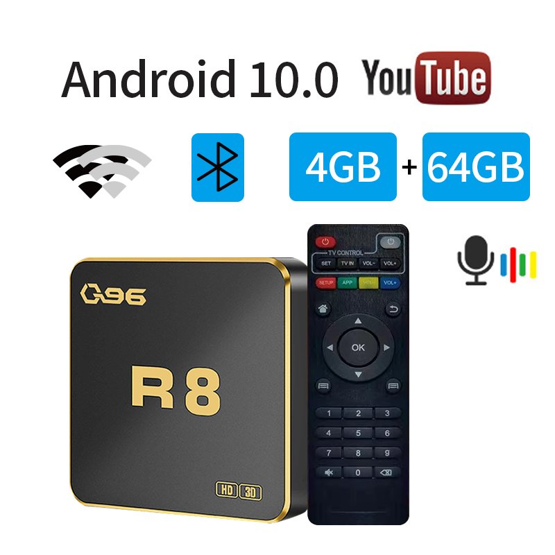 BYINTEK Q96 Popular R8 4K Quad Core 2gb 16gb WIFI 2.4G H313 Android 10os DDR3 Satellite TV Receiver Set Top Smart Tv Box