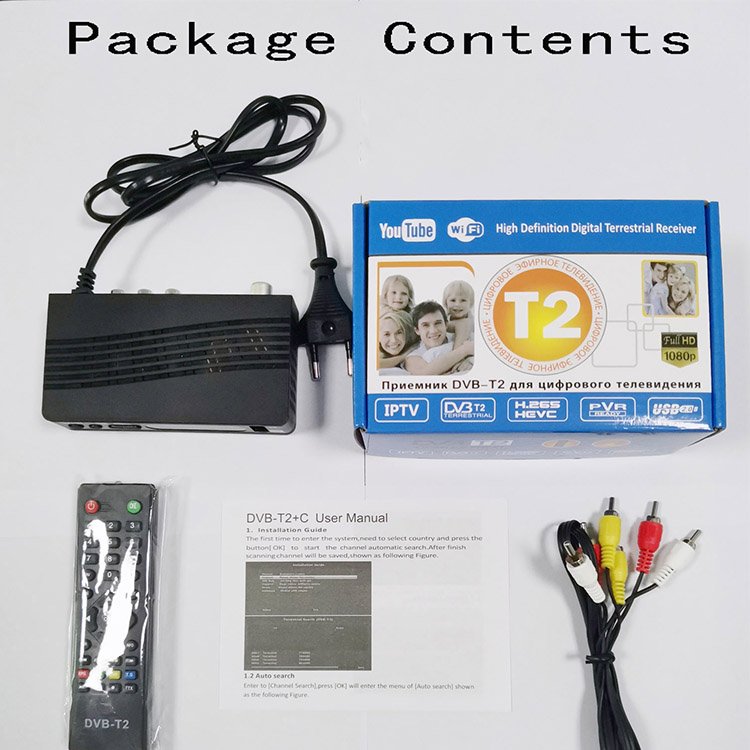 DVB-C Dvb-t2 Hd tuner receiver digital wifi free tv box tuner t2 iptv m3u tv receiver set top box