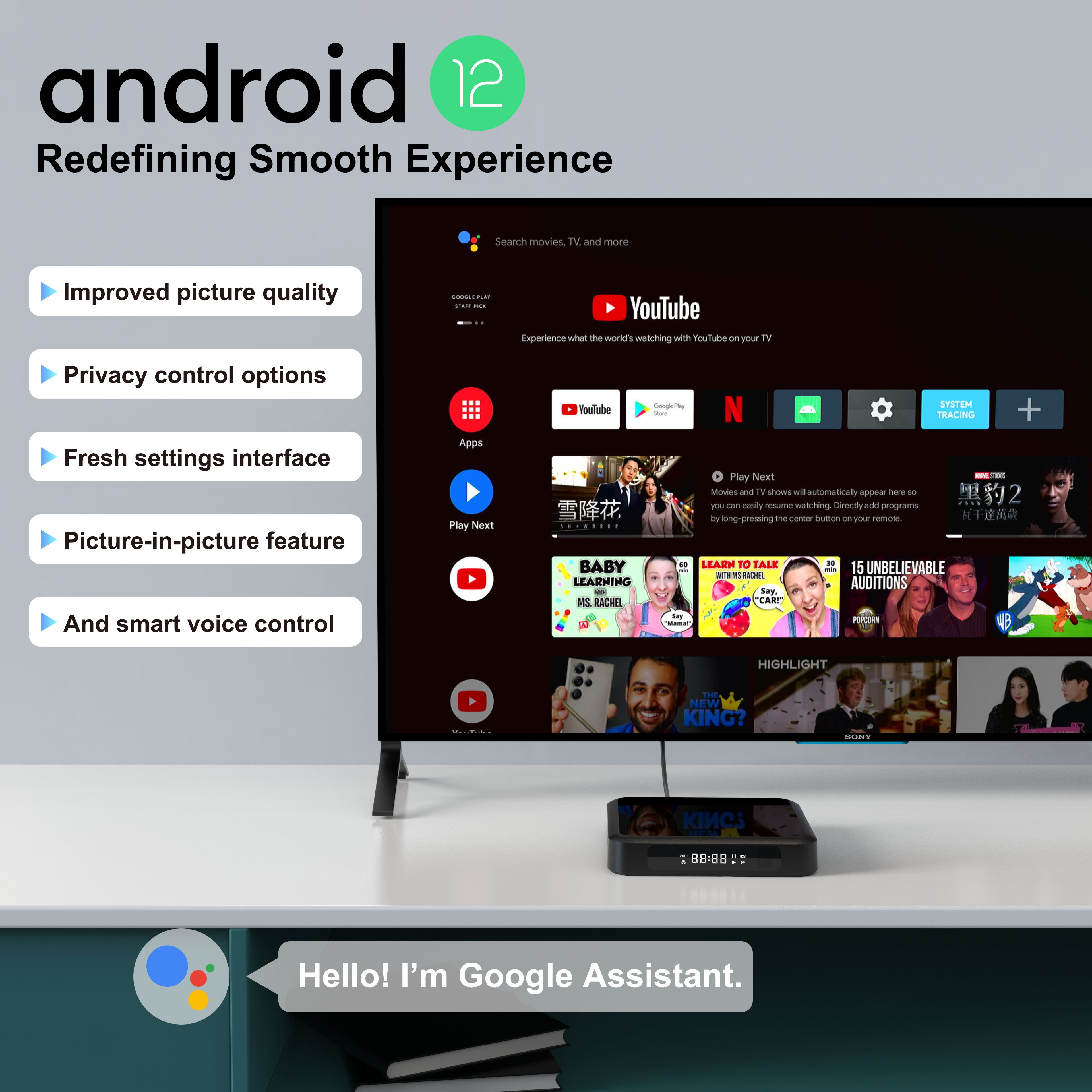 Elebao X8 PLUS Android TV Box H618 4K 4GB 64GB WiFi BT 5.0 Android 12 Set Top Tvbox Smart Android TV Box