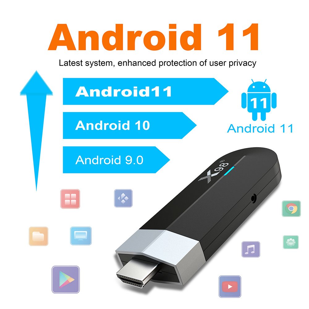 X98 S500 Amlogic S905Y4 Quad Core Android 11 TVStick 4GB 32GB AV1 4K 60fps H.265 5G Wifi BT4.X 2GB 16GB Set Top Box