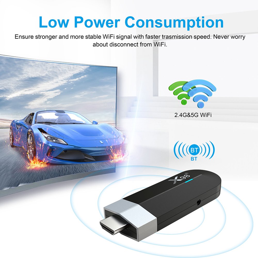 X98 S500 Amlogic S905Y4 Quad Core Android 11 TVStick 4GB 32GB AV1 4K 60fps H.265 5G Wifi BT4.X 2GB 16GB Set Top Box