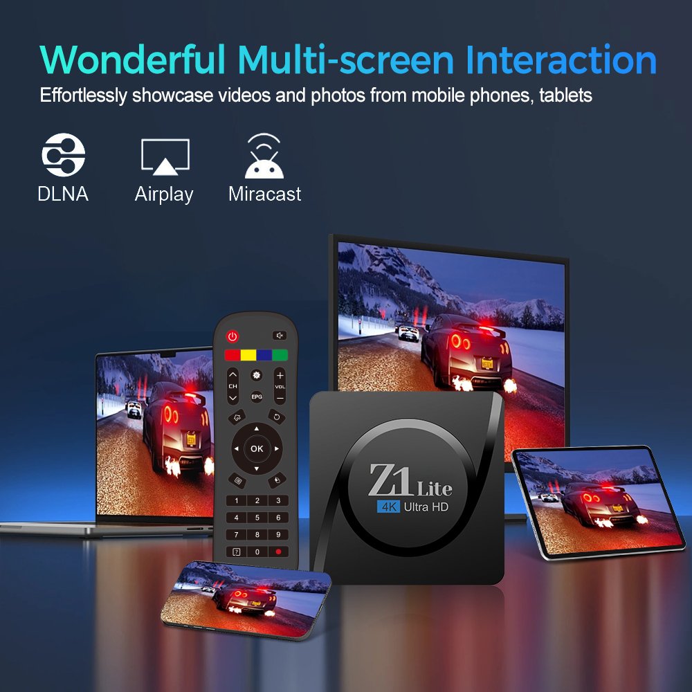 Z1 lite high quality 2024 set-top box 4k android 10 Allwinner h313 smart tv box 2+16G IR remote iptv