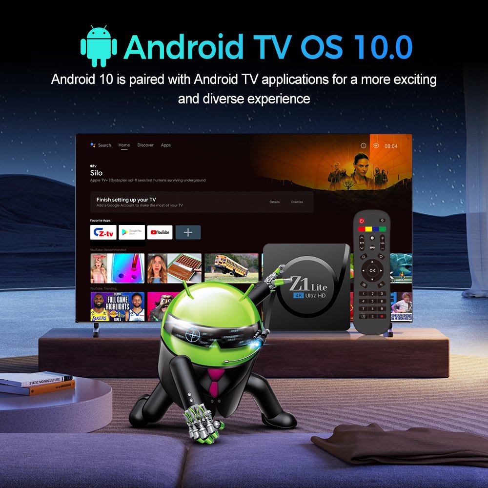 Z1 lite high quality 2024 set-top box 4k android 10 Allwinner h313 smart tv box 2+16G IR remote iptv