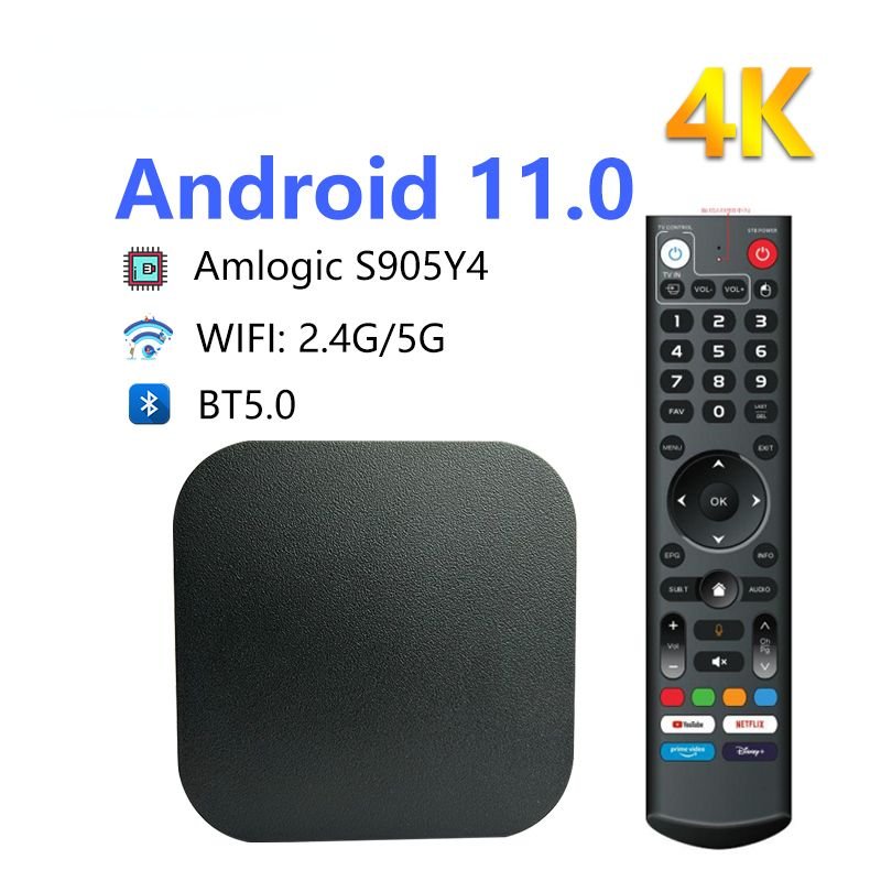 New iATV Q8 Smart TV Box BT5.0 Quad-Core 4K HDR 100M 32G Android 11 2.4G/5G WIFI Amlogic S905Y4 Set top box Media Player