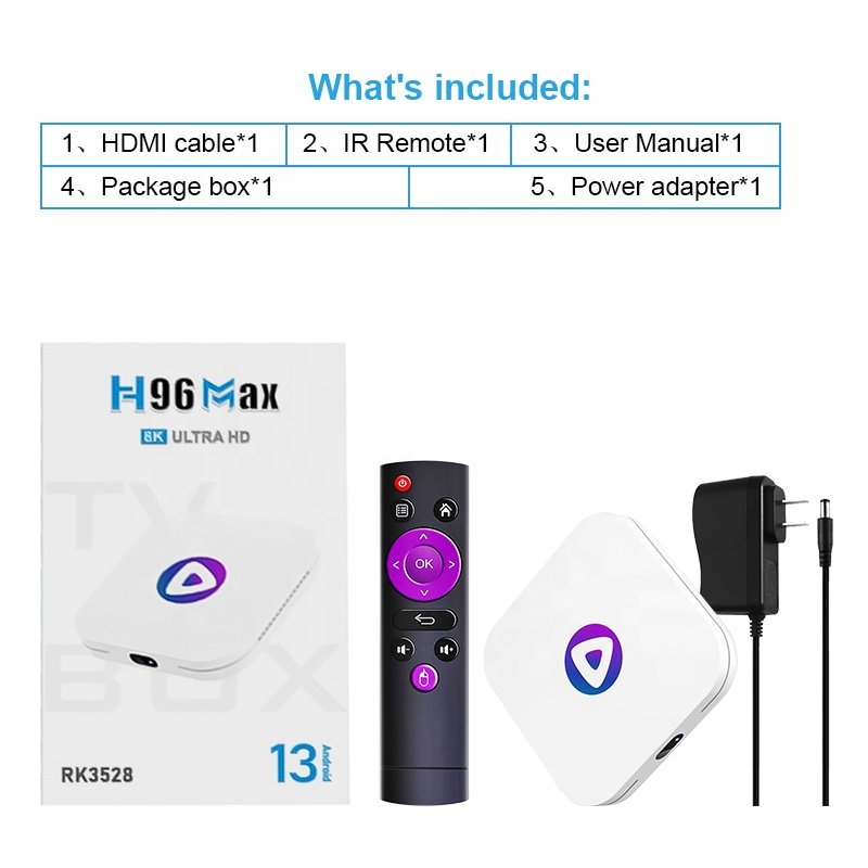 Streaming Device H96max Quad Core RK3528 TV BOX Android 13 Dual WiFi Set Top Box 2gb Ram 16gb Rom 4K 8K Smart Android TV Box