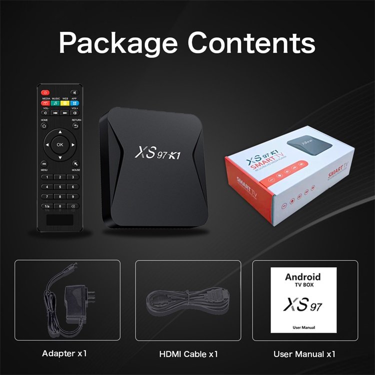 XS97K1 Android Android 10.0 TV Box 2G+16G Allwinner H313 Quad Core ARM Cortx A53 Multiple language and format video support Box