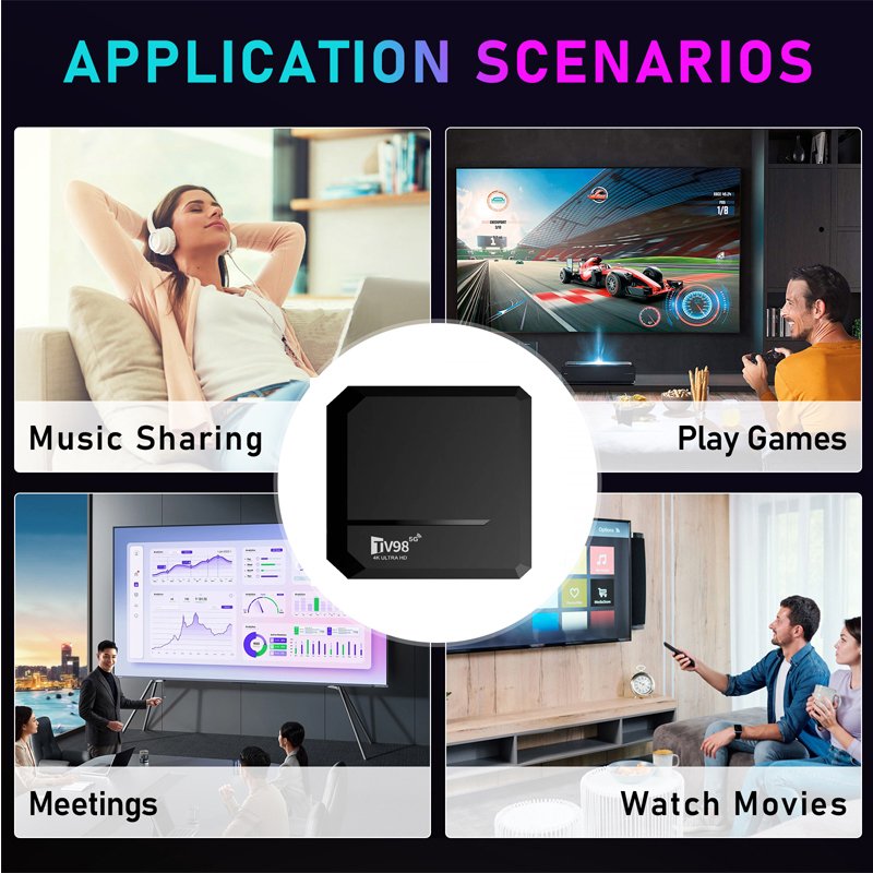 2024 best tv box TV98 BT Set Top Box Android 12.1 Tv Allwinner H313 802.11 b/g/n 2.4G WIFI Smart TV Box Media Player