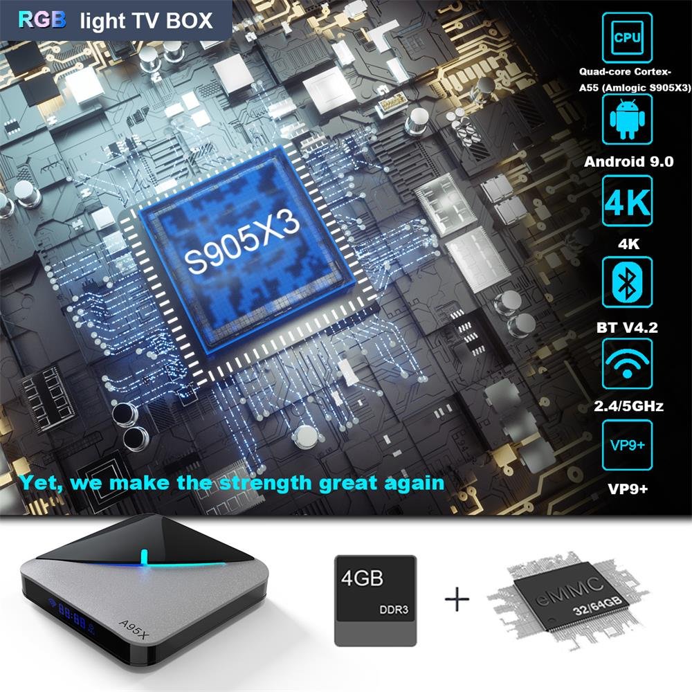 A95XF3 Air Smart TV set-top box Android 9 dual-band wifi HD extreme color S905X3 TV set-top box
