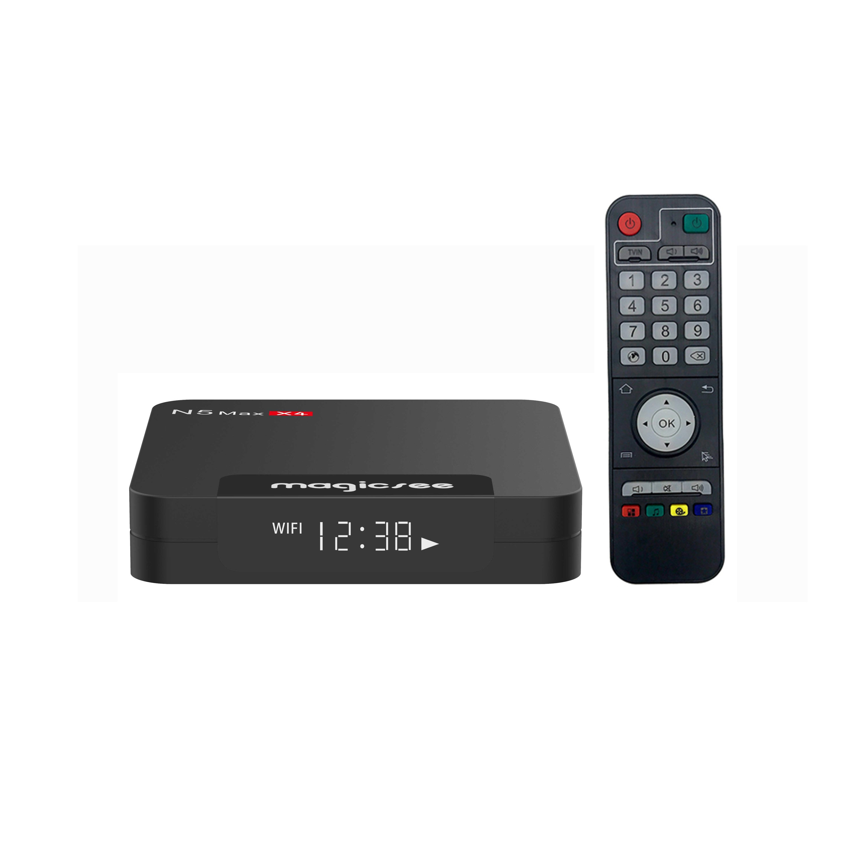 Popular android 11.0 tv box Amlogic S905X4 smart tv box 4GB RAM 32GB 2.4G/5G AC Dual Wifi Set Top Box Magicsee N5 max X4