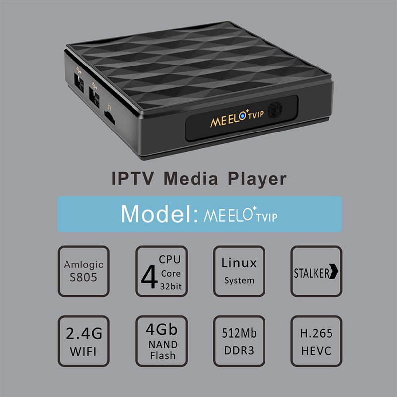 Linux Smart tv box same as 412 iptv box Meelo TVIP in set top box support middleware in Sweden Canada Market