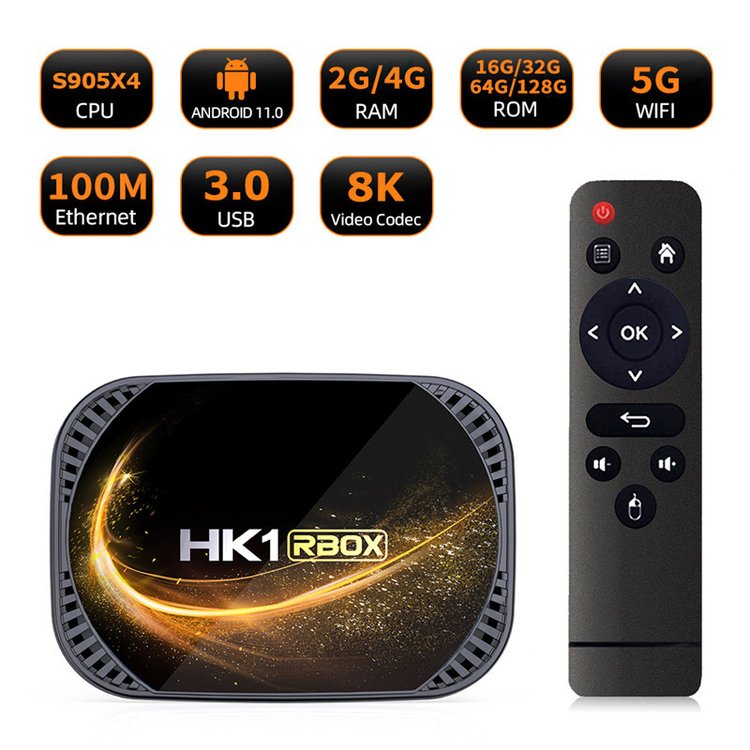 HK1 RBOX X4S Tv Box Android 11 8k Media Player Wifi Tv Box Set-Top Box