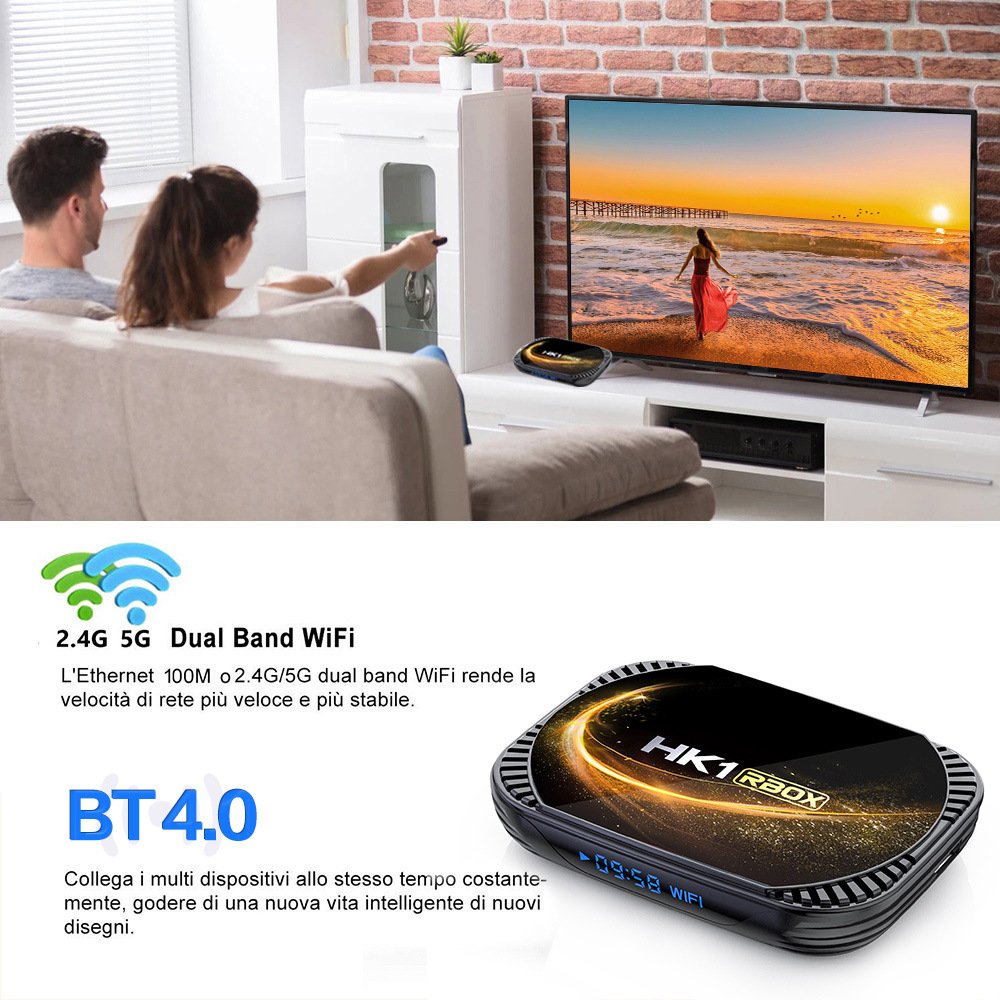 xxx android hs8 4k iptv set top box digital tv receiver mini wifi 2.4g 5g smart rom ram internet hd tv box