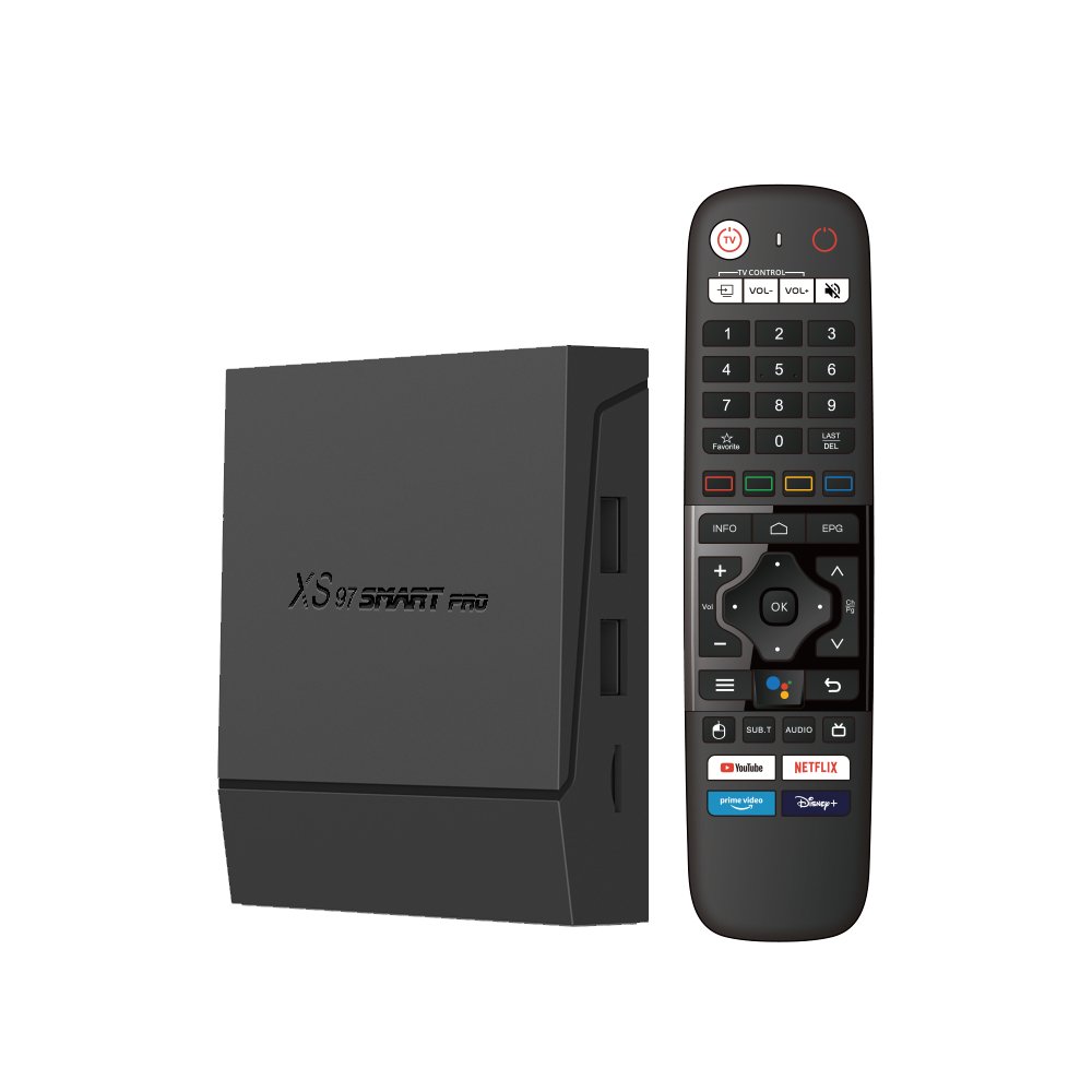 XS97 Smart pro Amlogic s905x4 iptv media player 8k 32gb memory set top box with voicce control remote