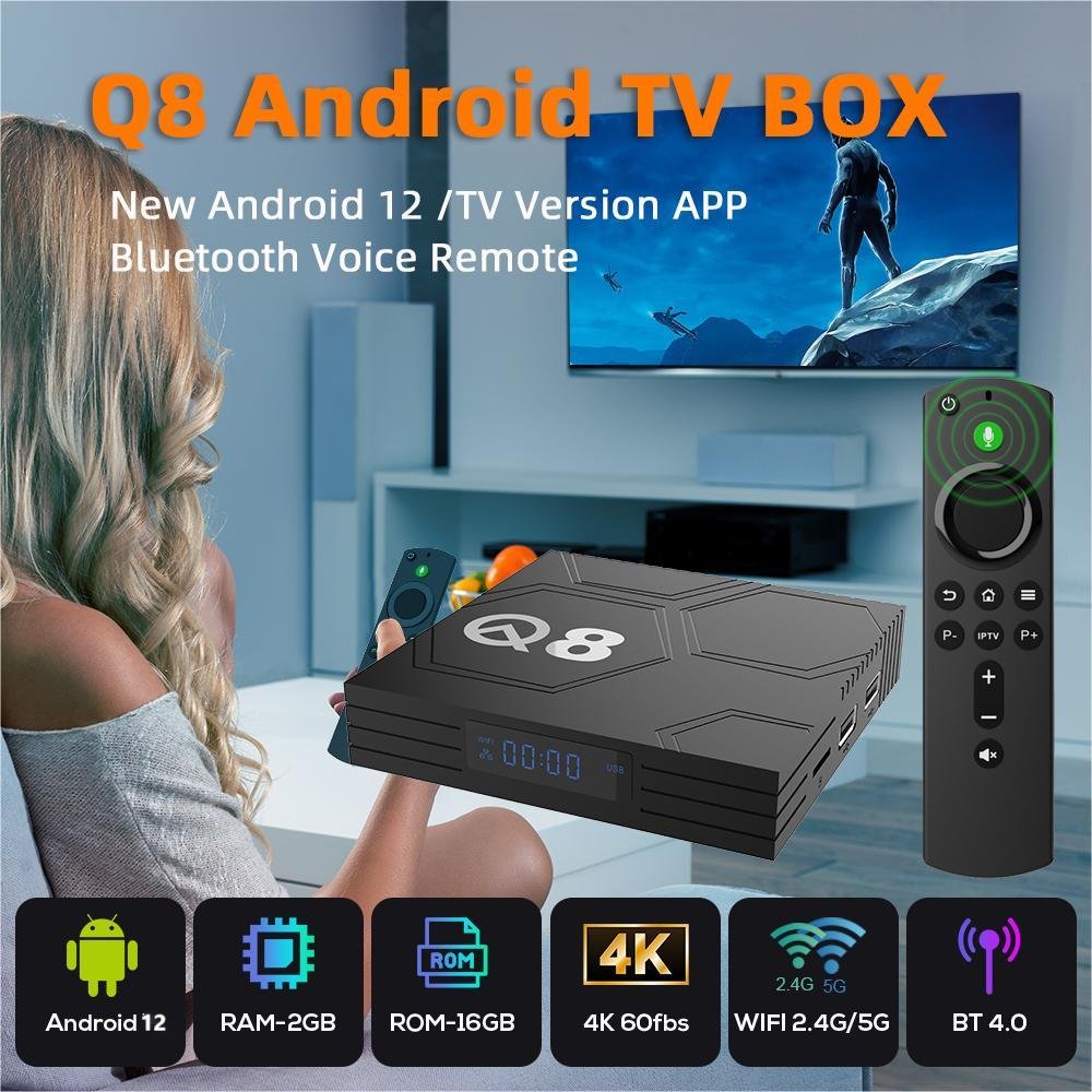 High-end Allwinner H618 Android 12 BT Voice Remote Control Streaming TV BOX 4K 2.4G 5G Wifi Global Media player STB Set-top Box