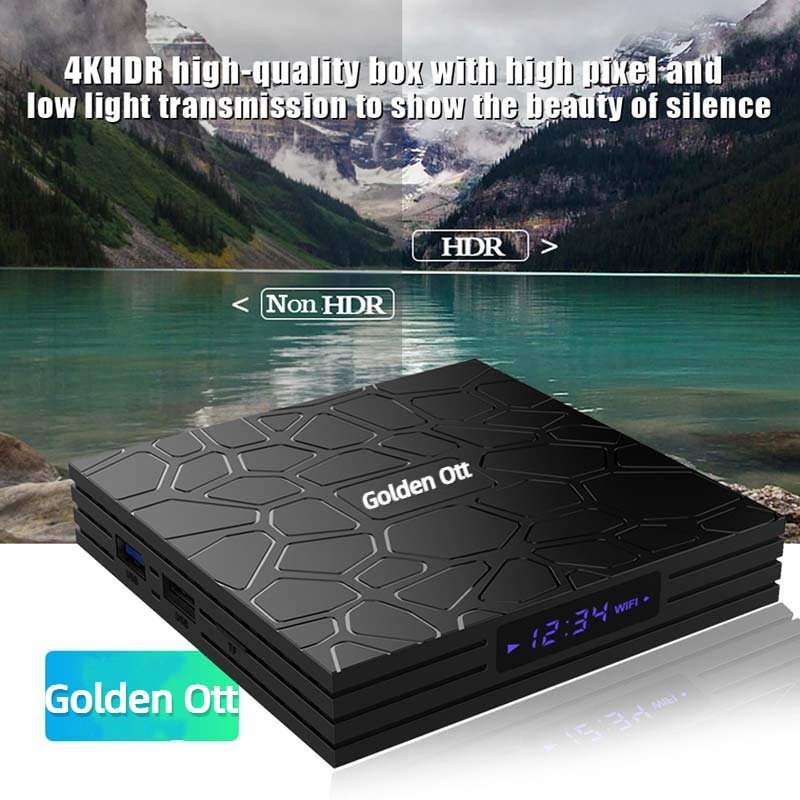 2024 Best GoldenOtt 4K TV Android 10 Box RK3318 Quad Core Android Box Free Test Android Smart TV Set Top Box