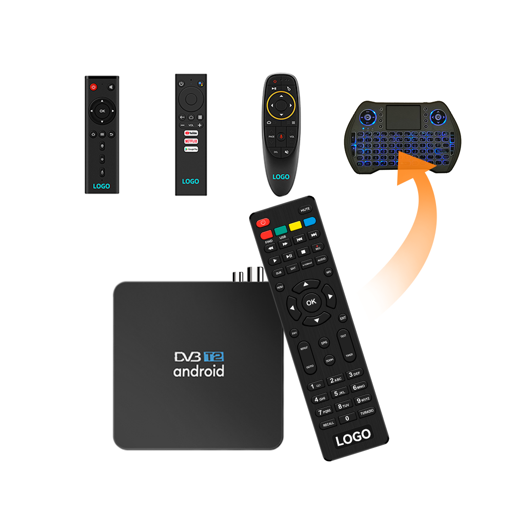 Custom OEM High Quality 4K Smart Tv box android dvbt2 updated hybrid Box set-top tv box