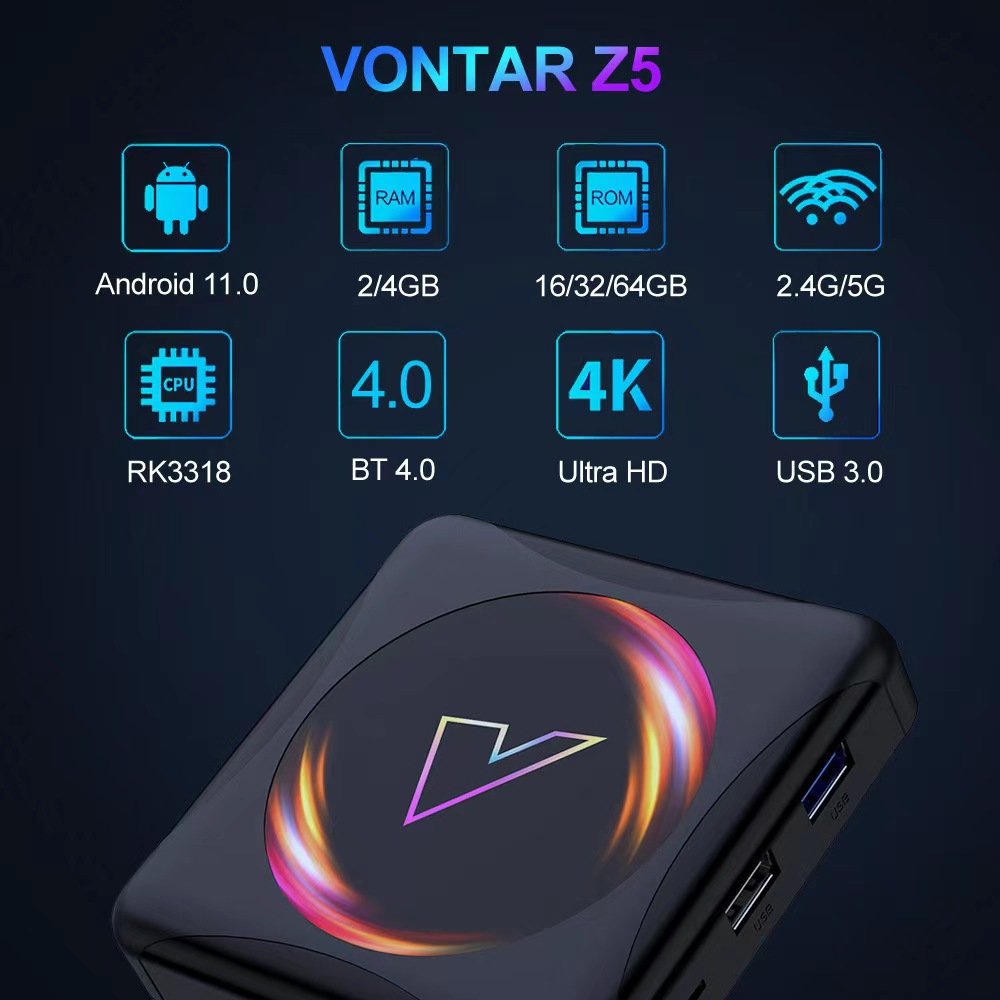 VONTAR X4 ATV androidtv11 Smart Amlogic S905X4 Support Google Voice Input 4K 60fps AV1 1000M LAN Dual WIFIset top box TVbox