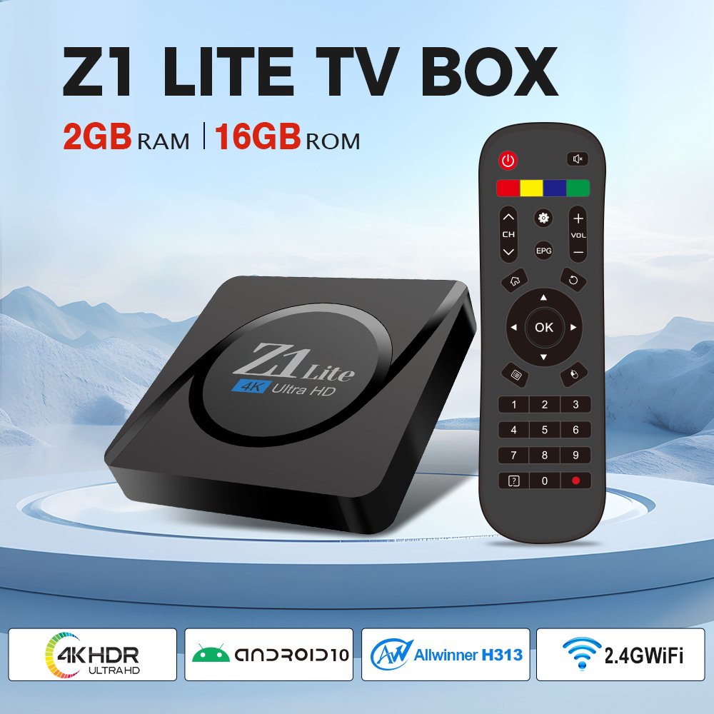 Original factory direct sales android tv box Z1lite android 10 Allwinner H313 IR Remote hd 4k set-top box 2+16GB new model iptv