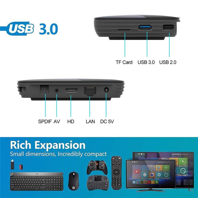HK1 BOX 4gb 64gb Android Tv Box 9.0 Smart TVBox S905X3 2.4G/5Ghz Wifi HDR 4K H.265 HK1BOX Media Player Set Top Box