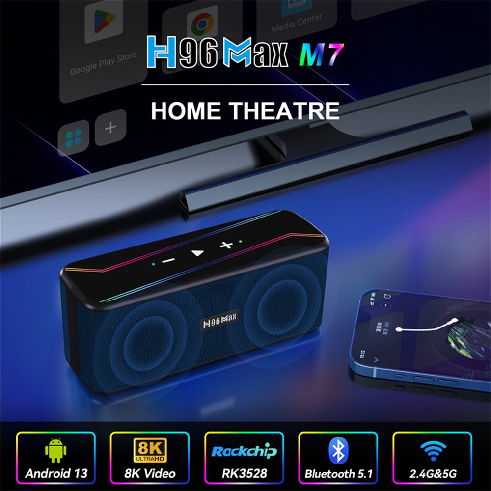 H96 Max M7 Android 13 Smart TV Box Rockchip RK3528 BT 5.1 WIFI 6 H96MAX 2GB/4GB 16GB/32GB 8K Smart Media Player Set Top Box