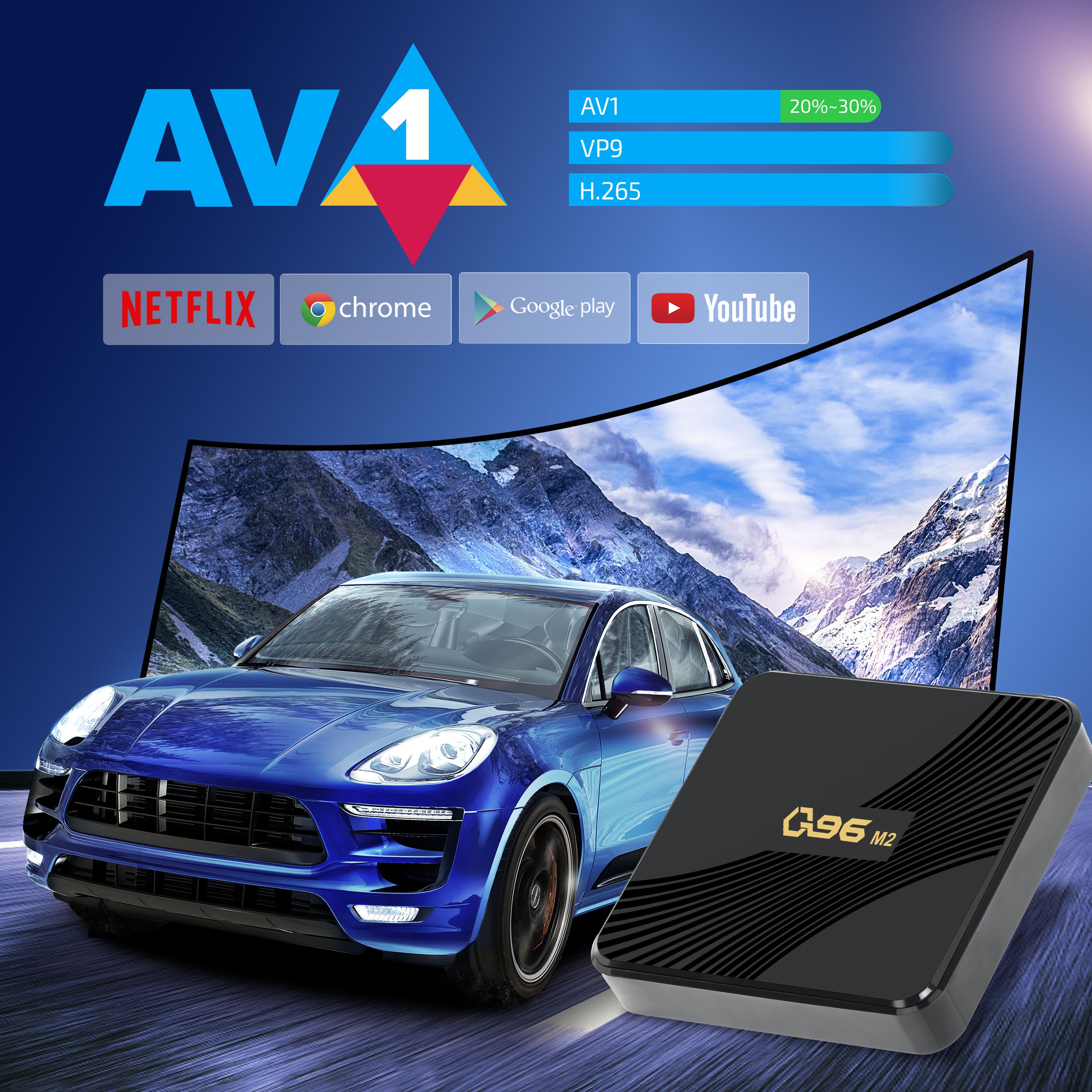 BYINTEK New Q96 M2 4K Android 11 Tv Box With Projector Ultra Optional 4GB+32G Set-Top Box 4K 2023 2.4GHZ 5.8GHZ Tv Boxes