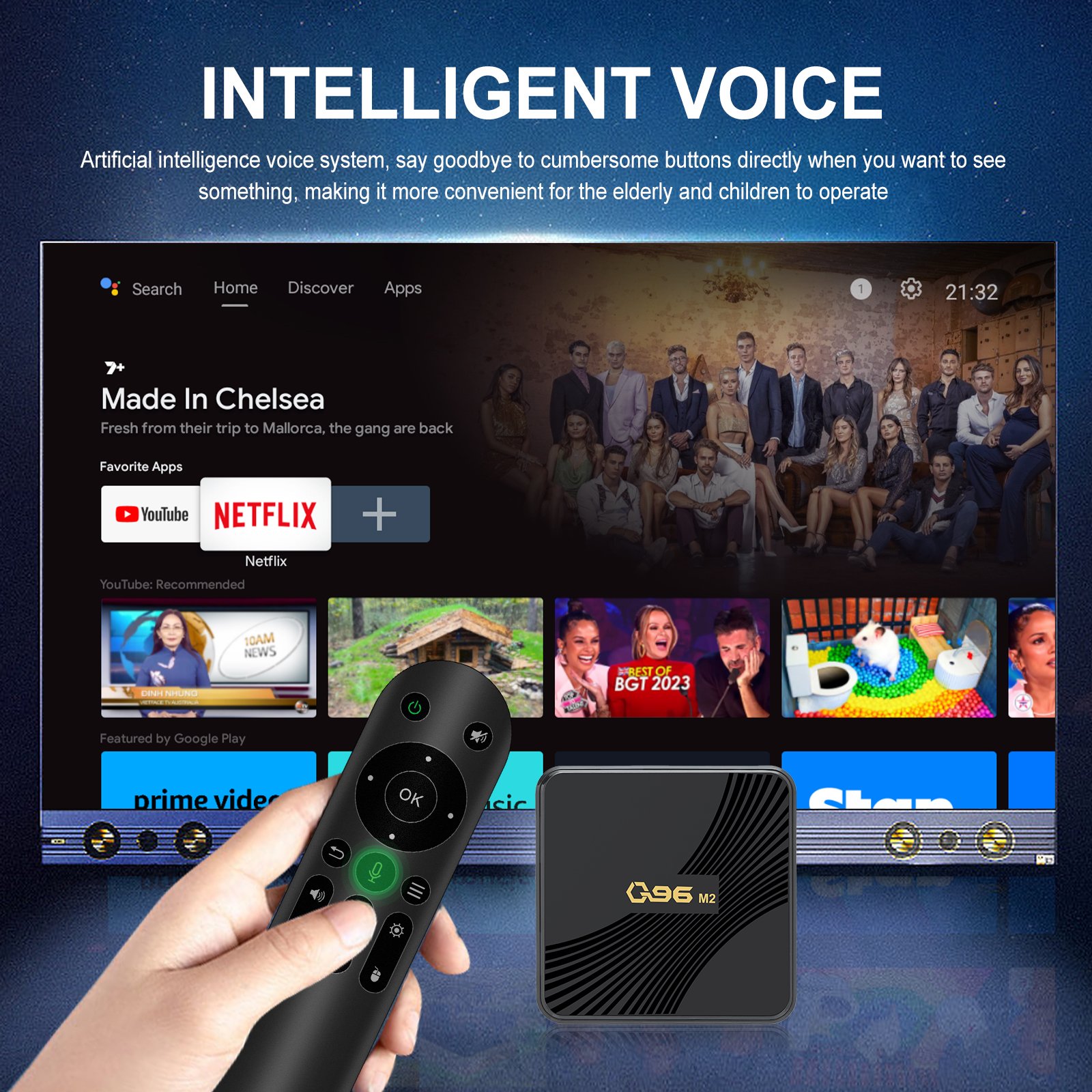 BYINTEK New Q96 M2 4K Android 11 Tv Box With Projector Ultra Optional 4GB+32G Set-Top Box 4K 2023 2.4GHZ 5.8GHZ Tv Boxes