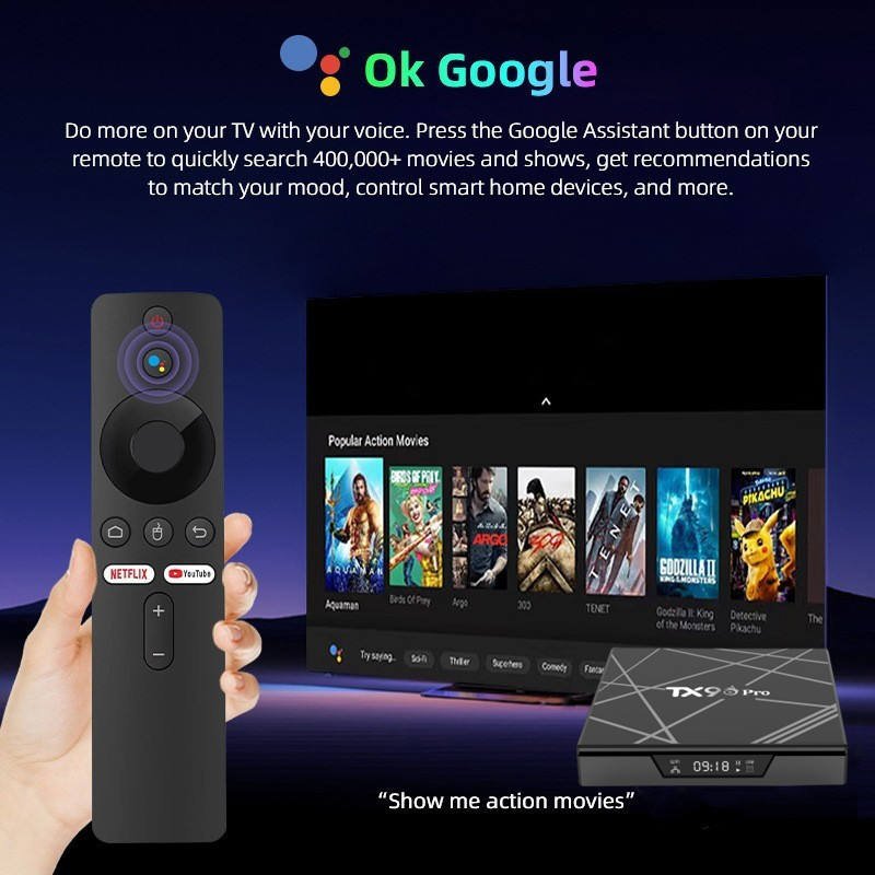 V96 mini Cheapest Tv Box Android 12 ATV Allwinner H313 with BT Voice Remote 8G 128G Set Top Box 4K TV Box