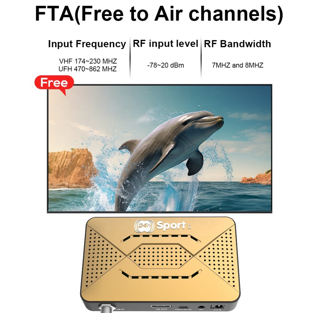 Africa H.265 DVB S2 FTA Tv Decoder Free to Air 24h-Sport HD 1080p Digital satellite TV Receiver Mini dvb-s2 IPTV Set Top Box