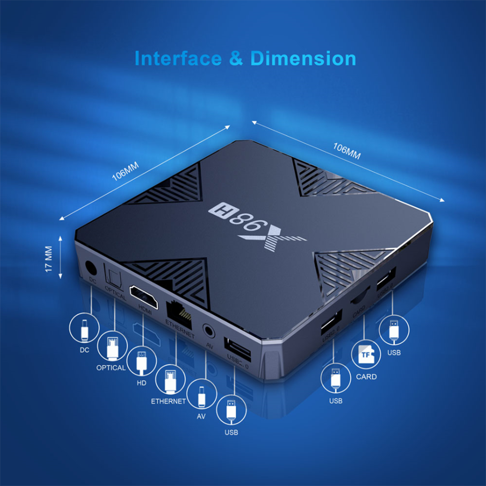 2024 New Model X98H TV Box Android 12.0 Allwinner H618 WiFi6 4GB 32GB 4K Smart Set Top Box X98H