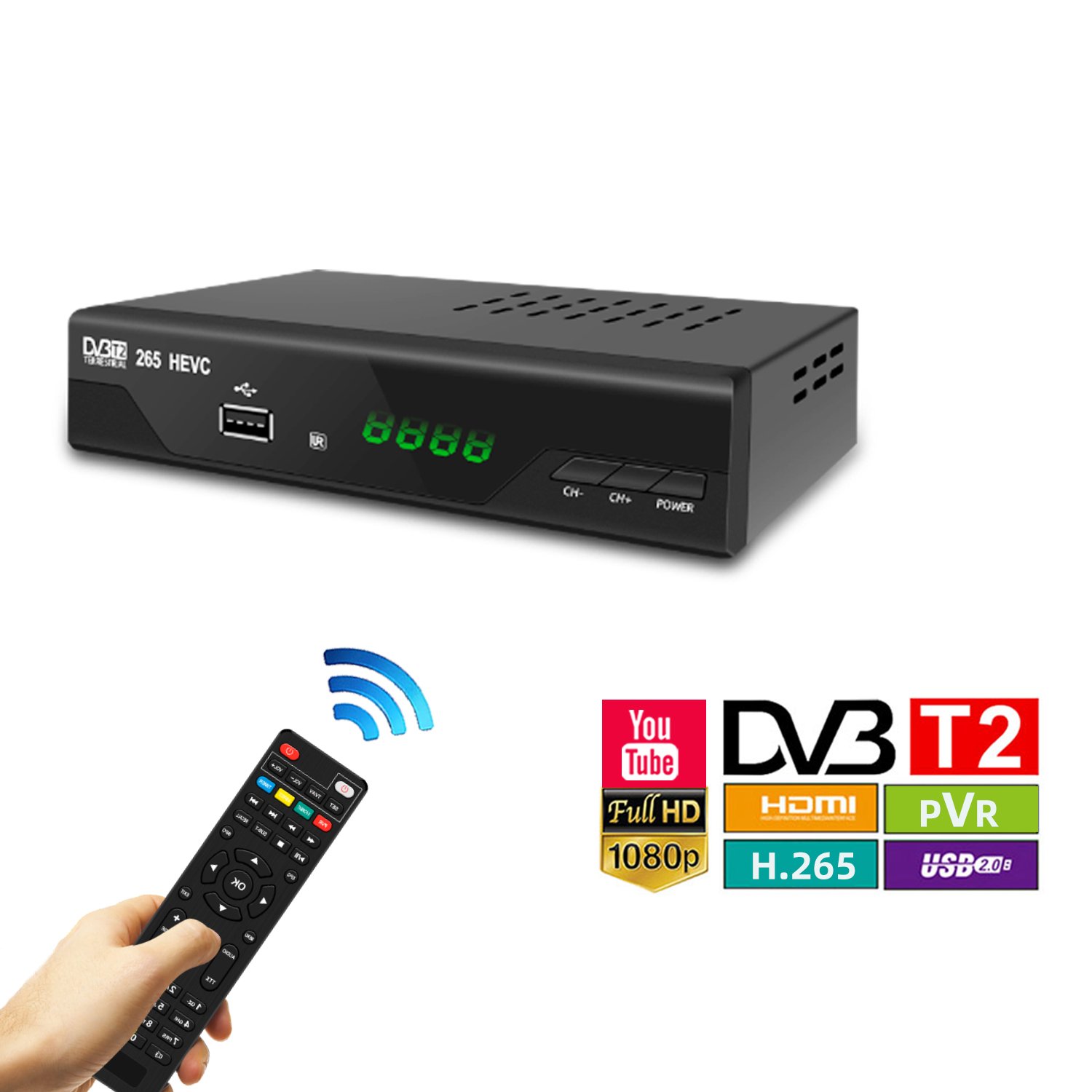 2024 ITALY Poland Spain DVB H.265 TDT DVB-T2 Decoder for Spain TV FTA Full HD PVR USB SCART DVB-T2 Set Top Box