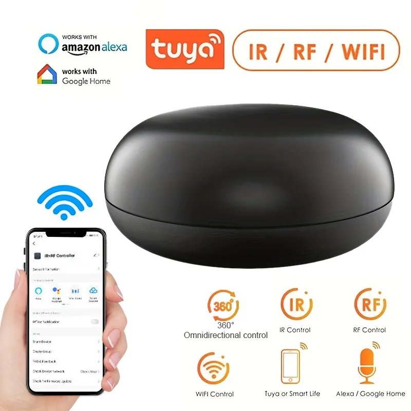 RSH WiFi Smart IR and RF Remote Control Smart Universal Remotely Controller for TV Air Conditioner Set-top Box Fan DVD Player